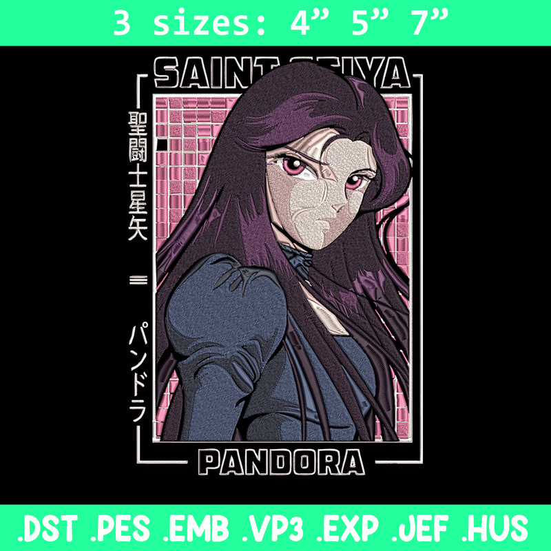 Pandora poster Embroidery Design, Saint Seiya Embroidery, Embroidery File, Anime Embroidery,Anime shirt,Digital download.jpg