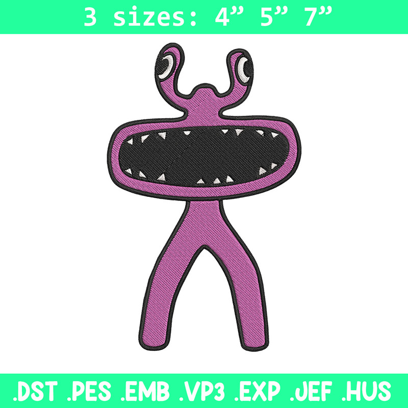 Pink Rainbow Embroidery Design, Rainbow Friends Embroidery, Embroidery File, Anime Embroidery, Digital download.jpg