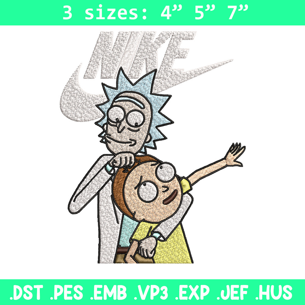 Rick and Morty Just Rick It Embroidery design, Cartoon Embroidery, Logo Nike design, Embroidery file, Instant download..jpg