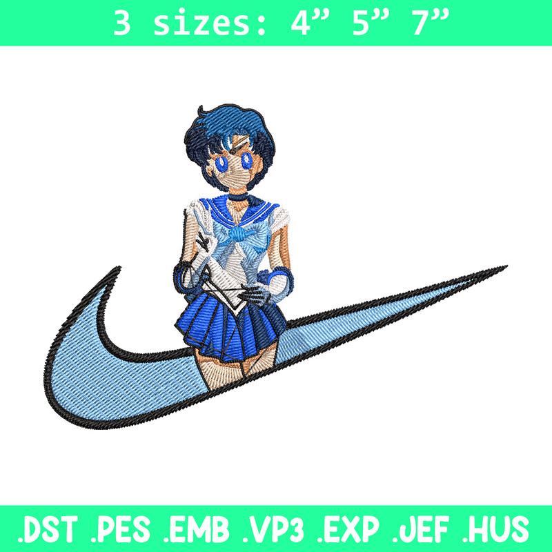 Sailor Mercury Embroidery Design, Sailor Moon Embroidery, Embroidery File,Nike Embroidery, Anime shirt, Digital download.jpg