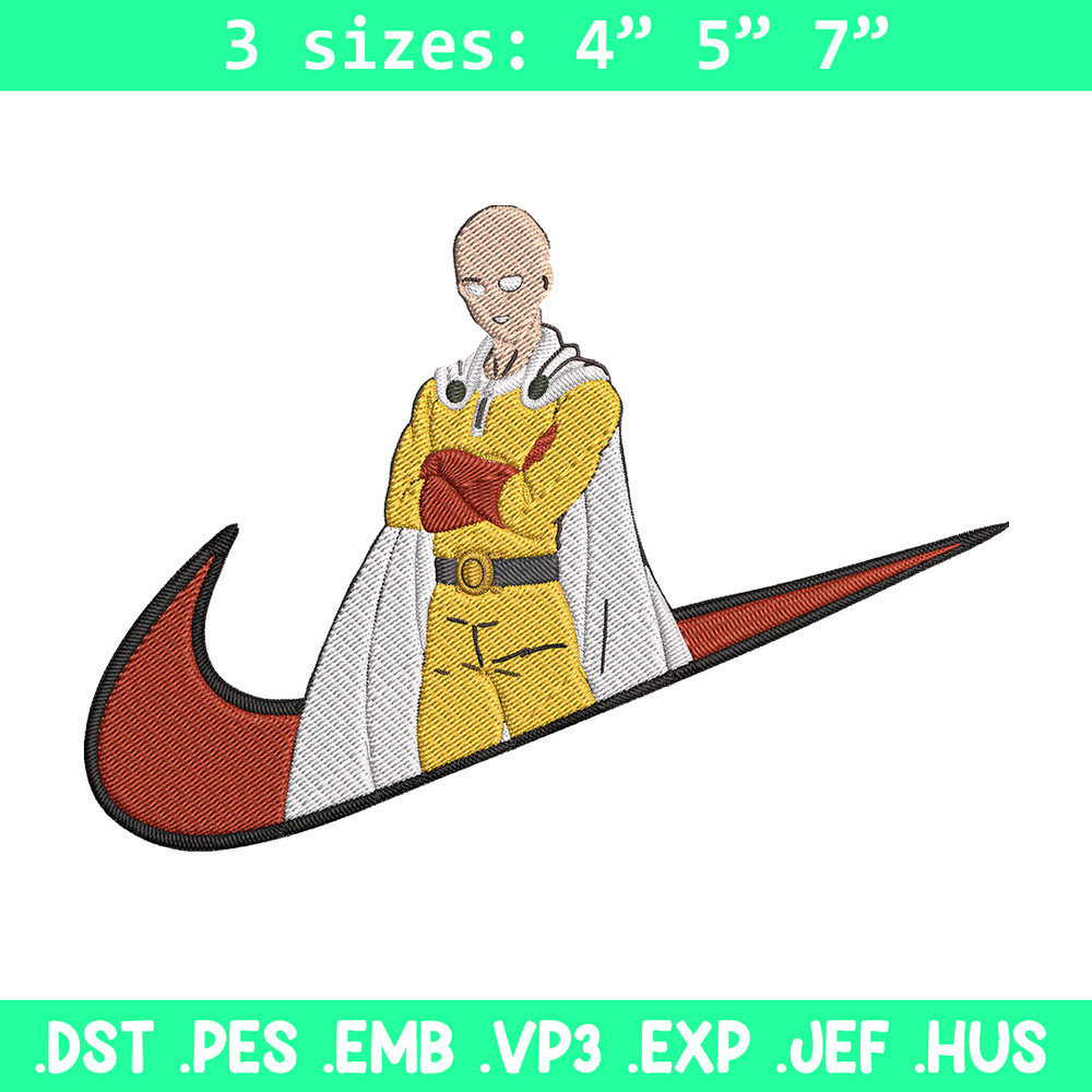 Saitama nike Embroidery Design,One punch man Embroidery, Embroidery File, Nike Embroidery, Anime shirt,Digital download.jpg