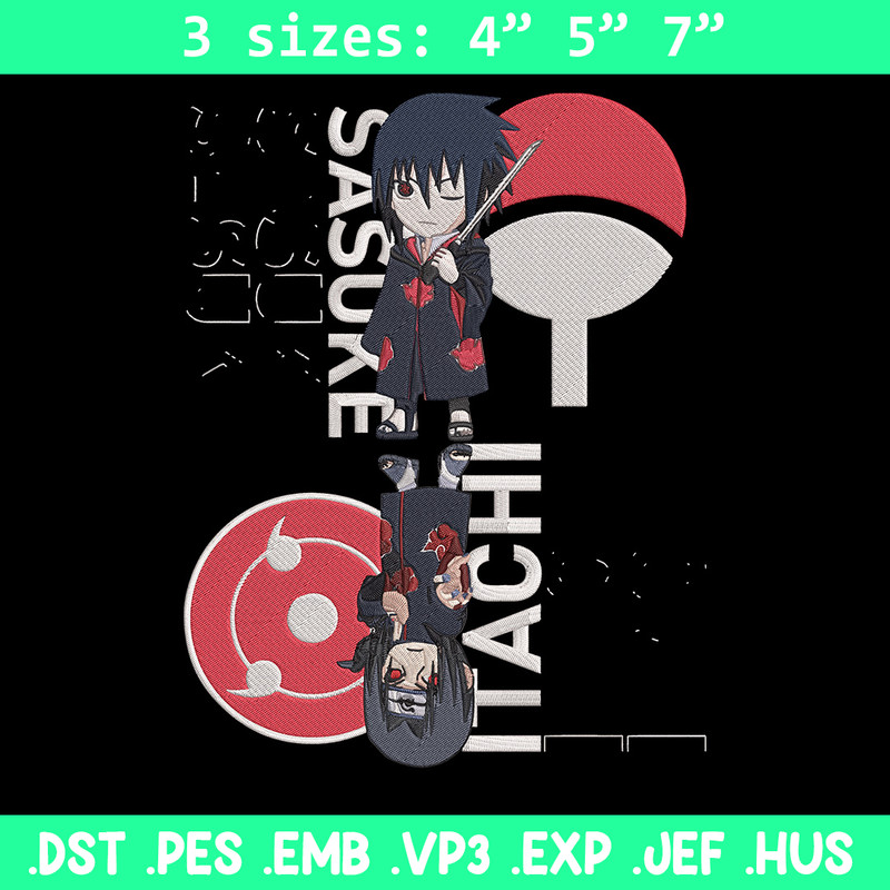 Sasuke x Itachi Embroidery Design, Naruto Embroidery, Embroidery File, Anime Embroidery, Anime shirt, Digital download.jpg