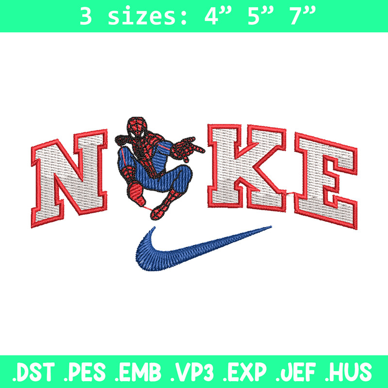 spaiderman nike embroidery design, spaiderman embroidery, logo design, logo shirt, digital download.jpg