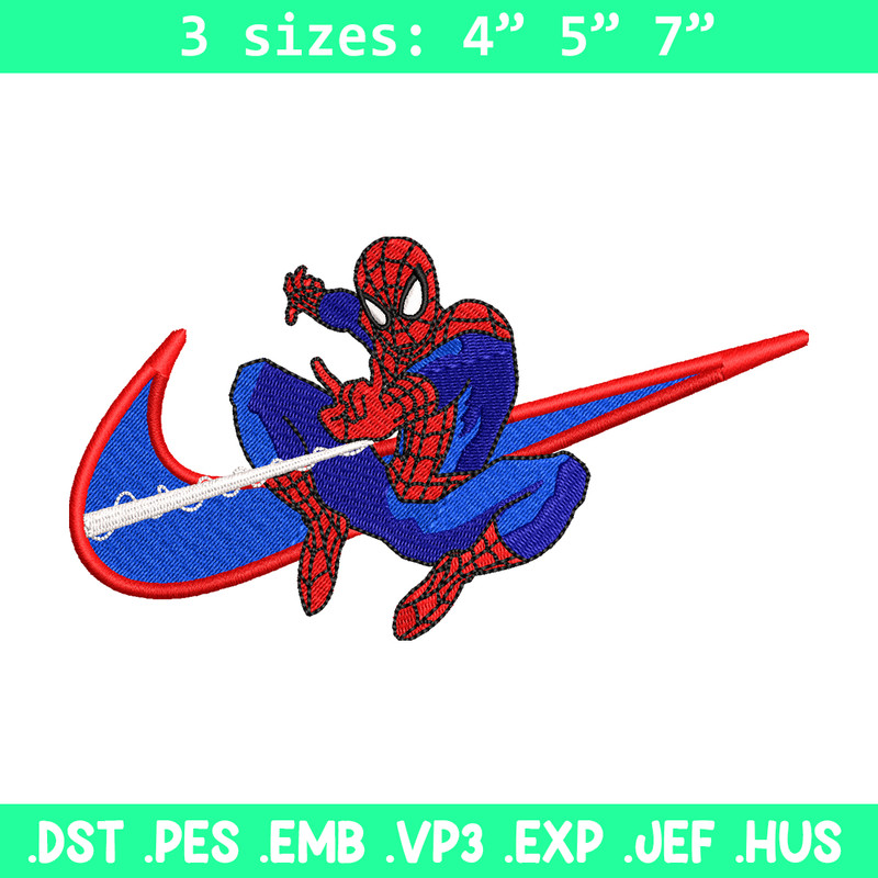 spaiderman Nike Logo embroidery design, spaiderman embroidery, Nike design, Logo shirt, digital download.jpg