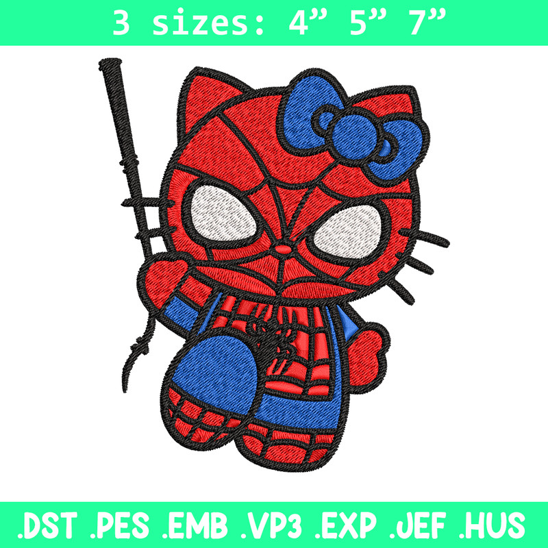Spiderman Hellokitty Embroidery design, Hellokitty Embroidery, cartoon design, Embroidery File, Digital download..jpg