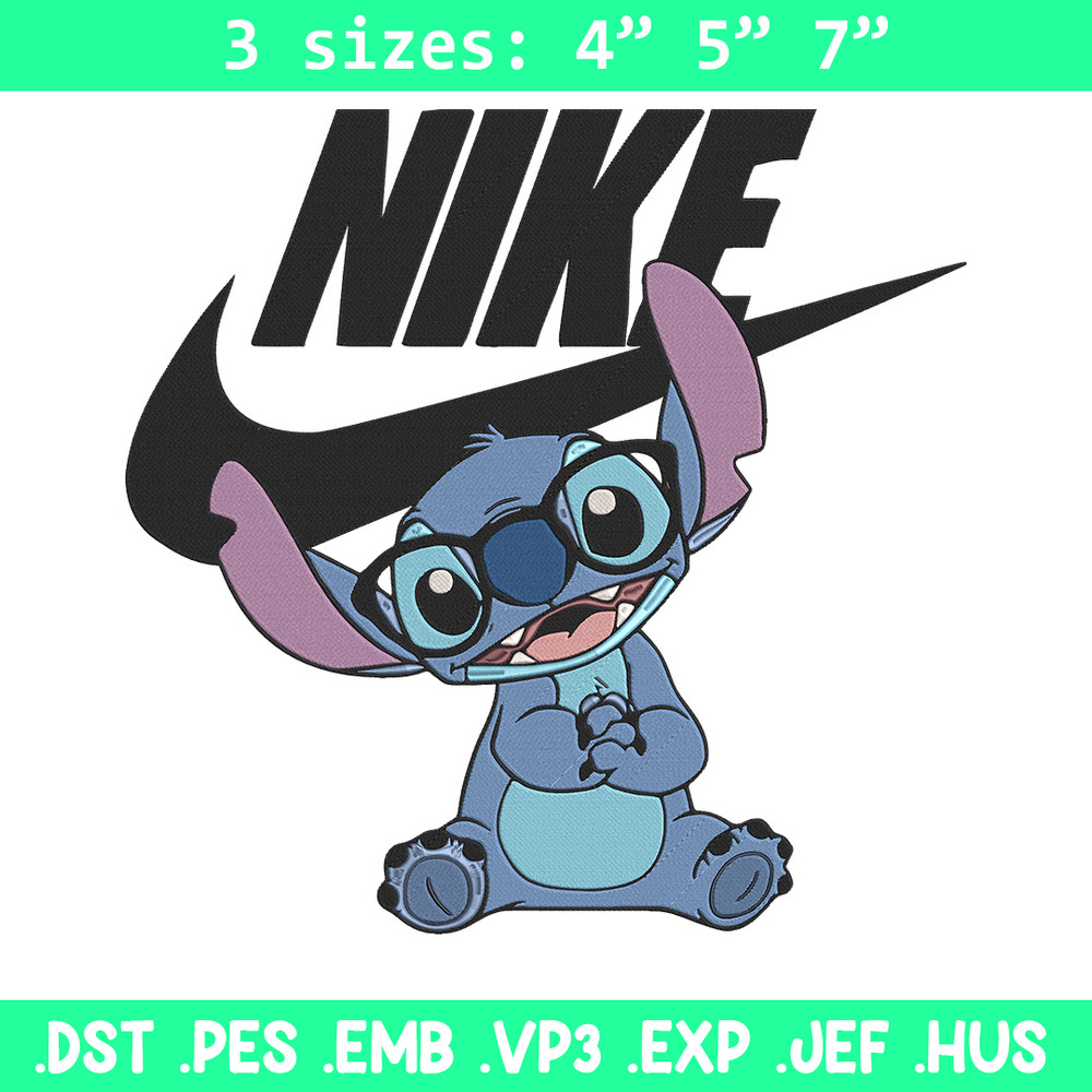 Stitch nike Embroidery Design, Stitch Embroidery, Embroidery File, Nike Embroidery, Anime shirt, Digital download.jpg