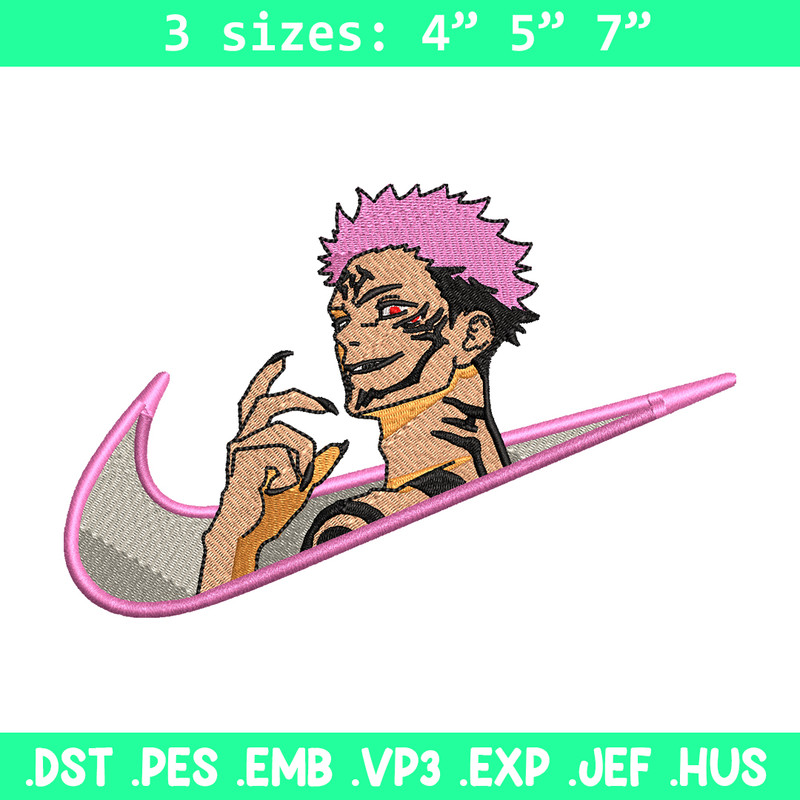 Sukuna smile Nike embroidery design, Jujutsu kaisen embroidery, Nike design, anime design, logo shirt, Digital download.jpg