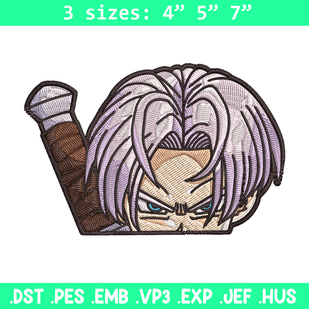 Trunks Peeker Embroidery Design, Dragonball Embroidery, Embroidery File, Anime Embroidery, Anime shirt, Digital download.jpg