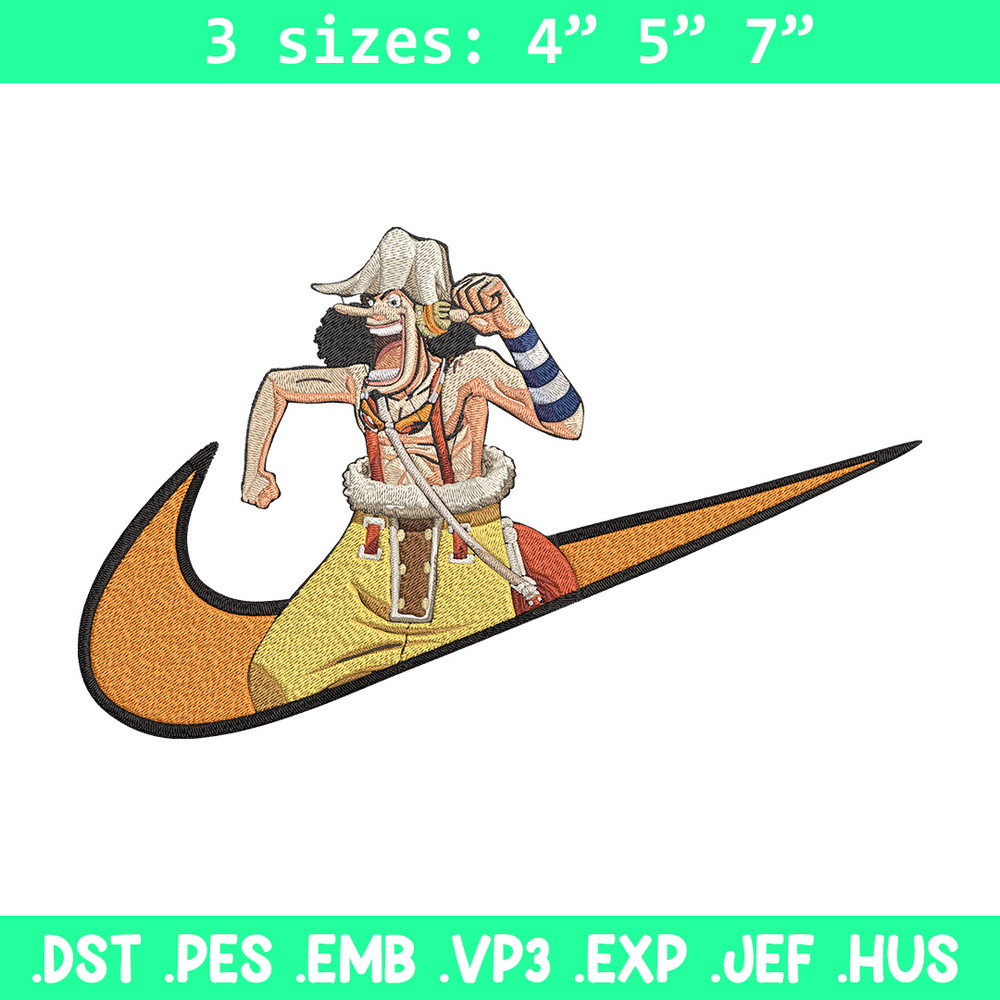 Usopp x nike Embroidery Design, One piece Embroidery, Embroidery File, Nike Embroidery, Anime shirt, Digital download.jpg
