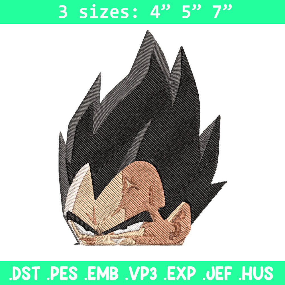 Vegeta peeker Embroidery Design, Dragonball Embroidery, Embroidery File, Anime Embroidery, Anime shirt, Digital download.jpg