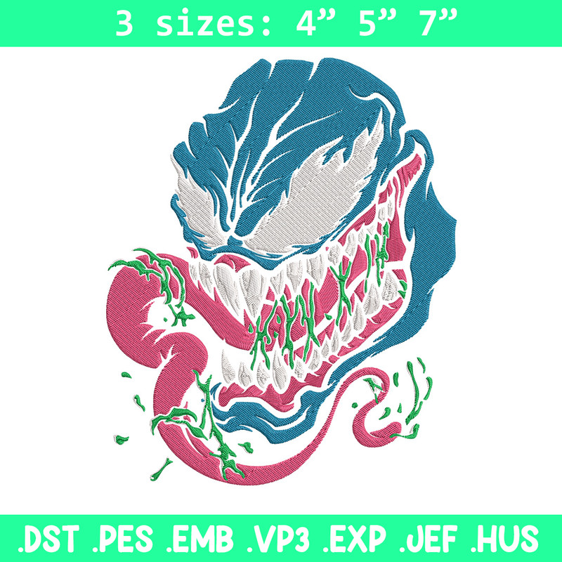 Venom face Embroidery Design, Venom Embroidery, Embroidery File, Anime Embroidery, Anime shirt, Digital download.jpg