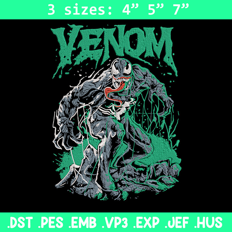 Venom poster Embroidery Design, Venom Embroidery, Embroidery File, Anime Embroidery, Anime shirt, Digital download.jpg