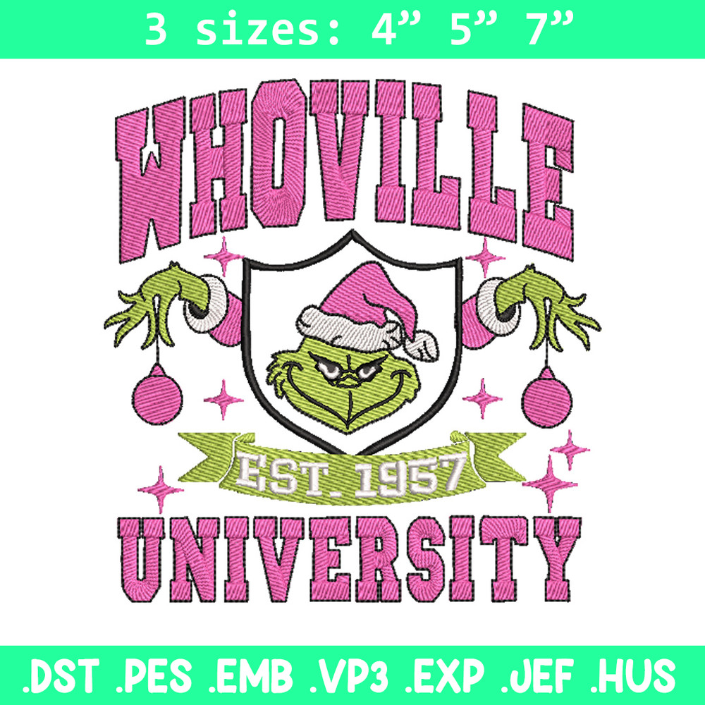 Whoville est1957 embroidery design, Grinch embroidery, Chrismas design,Embroidery shirt,Embroidery file,Digital download.jpg