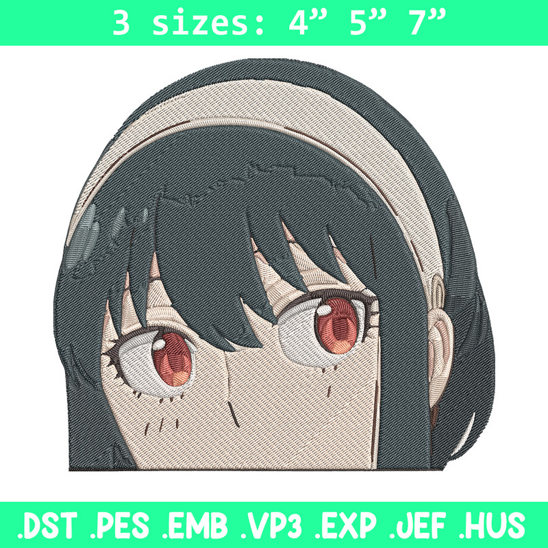 Yor peeker Embroidery Design, Spy x family Embroidery, Embroidery File, Anime Embroidery, Anime shirt, Digital download..jpg