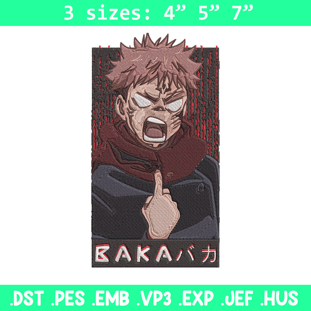 Yuji poster Embroidery Design, Jujutsu Embroidery, Embroidery File, Anime Embroidery, Anime shirt,Digital download..jpg