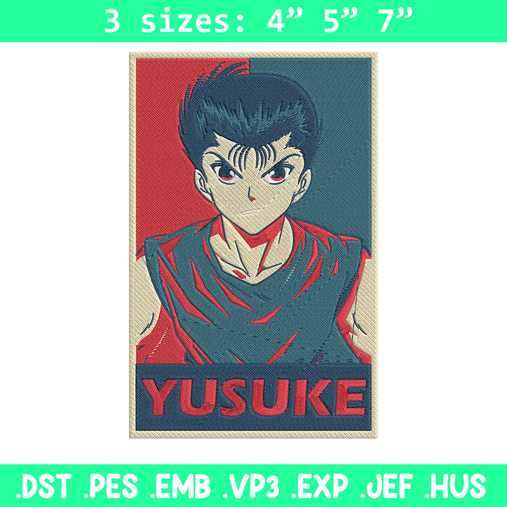 Yusuke box Embroidery Design, Yu Yu Hakusho Embroidery, Embroidery File, Anime Embroidery, Anime shirt, Digital download.jpg
