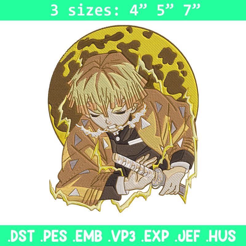 Zenitsu thunder Embroidery Design,Demon slayer Embroidery,Embroidery File,Anime Embroidery,Anime shirt, Digital download.jpg