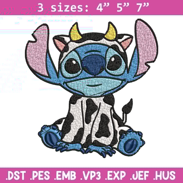 Cow Stitch Embroidery design, Cow Stitch Embroidery, cartoon design, Embroidery File, cartoon shirt, Digital download..jpg