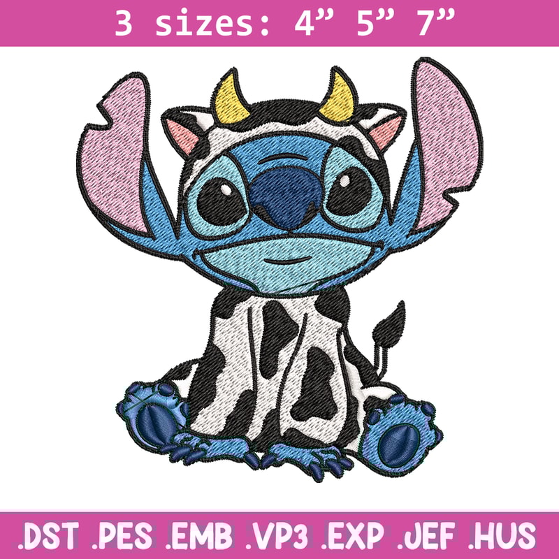 Cow Stitch Embroidery design, Cow Stitch Embroidery, cartoon design, Embroidery File, cartoon shirt, Digital download..jpg