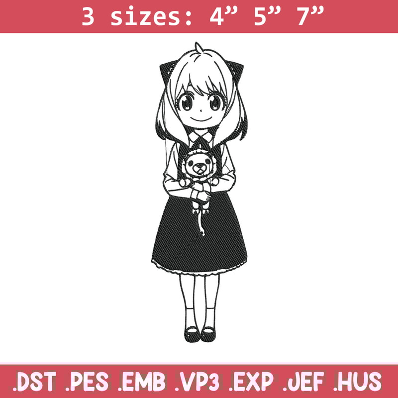 Anya Forger Embroidery Design, Spy x family Embroidery, Embroidery File, Anime Embroidery, Anime shirt,Digital download.jpg