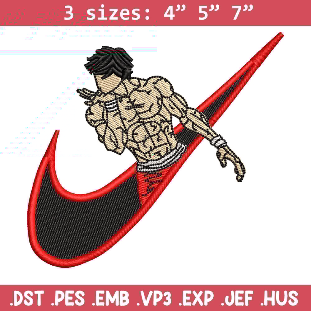 Baki x nike embroidery design, Baki embroidery, Nike design, Embroidery shirt, Embroidery file, Digital download.jpg