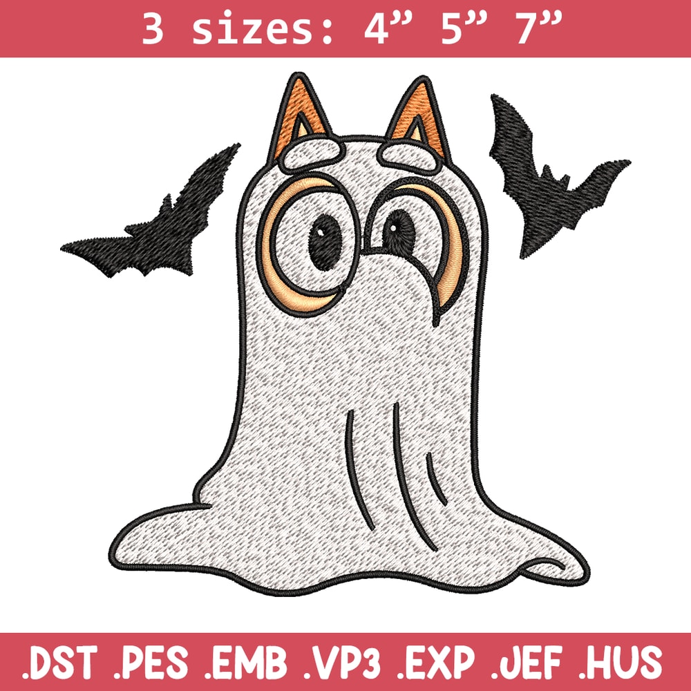 Bingo Ghost Halloween Embroidery design, Halloween Embroidery, cartoon design, Embroidery File, Digital download..jpg