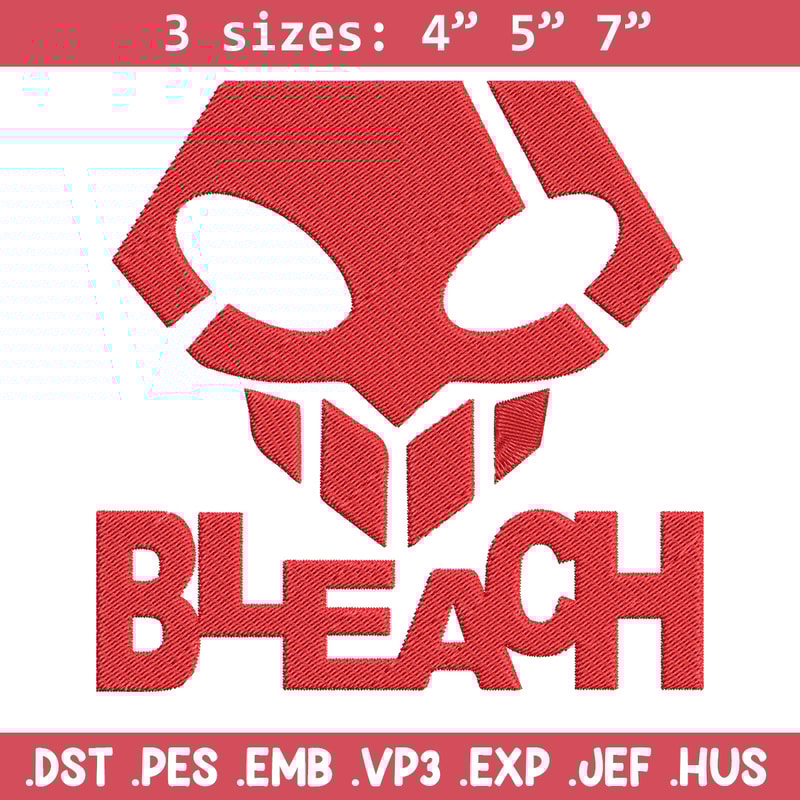 Bleach logo Embroidery Design, Bleach Embroidery, Embroidery File, Anime Embroidery, Anime shirt, Digital download.jpg