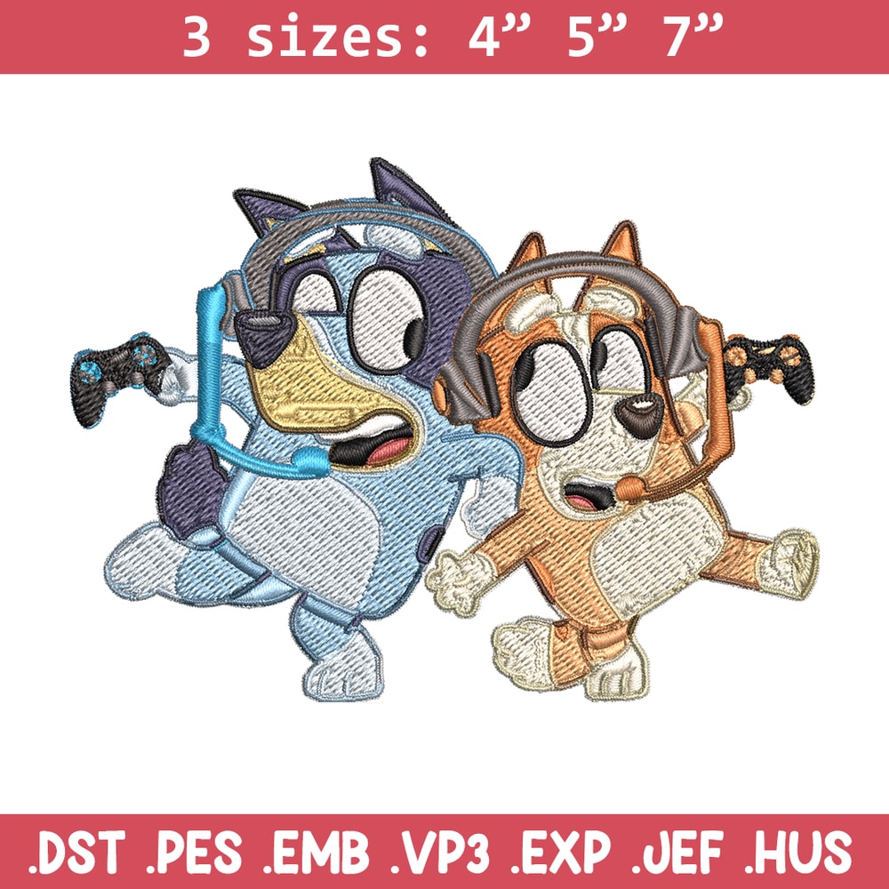 Bluey bingo headphones Embroidery, Bluey Embroidery, Embroidery File, cartoon shirt, cartoon design, Digital download..jpg