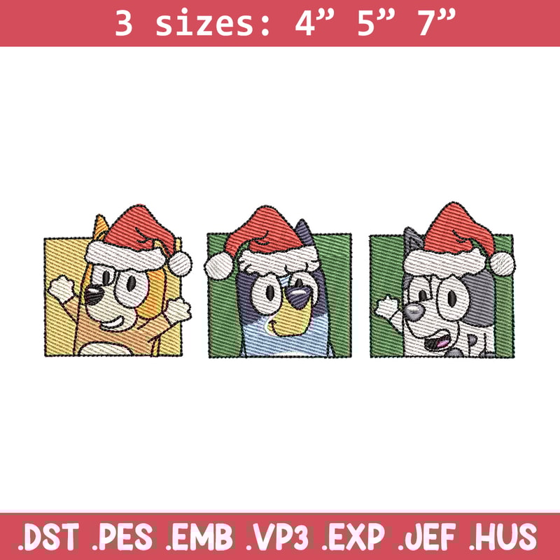 Bluey poster embroidery design, Bluey embroidery, Chrismas design, Embroidery file, Embroidery shirt,Digital download.jpg