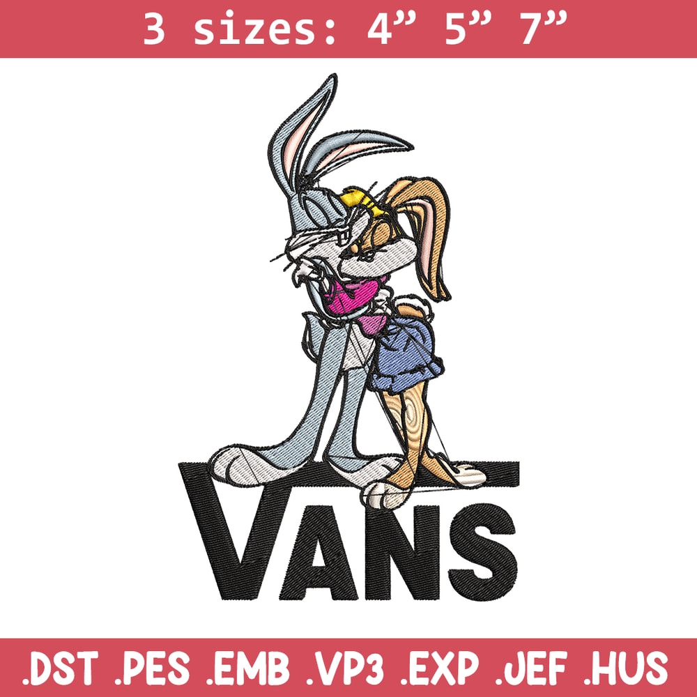 Bugs and Lola Bunny Vans Embroidery design, cartoon Embroidery, cartoon design, Embroidery File, Digital download..jpg