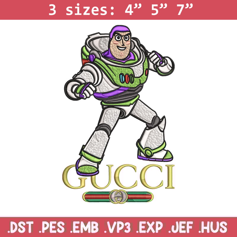 Buzz lightyear Gucci Embroidery design, Buzz lightyear Embroidery, cartoon design, Embroidery File, Instant download..jpg