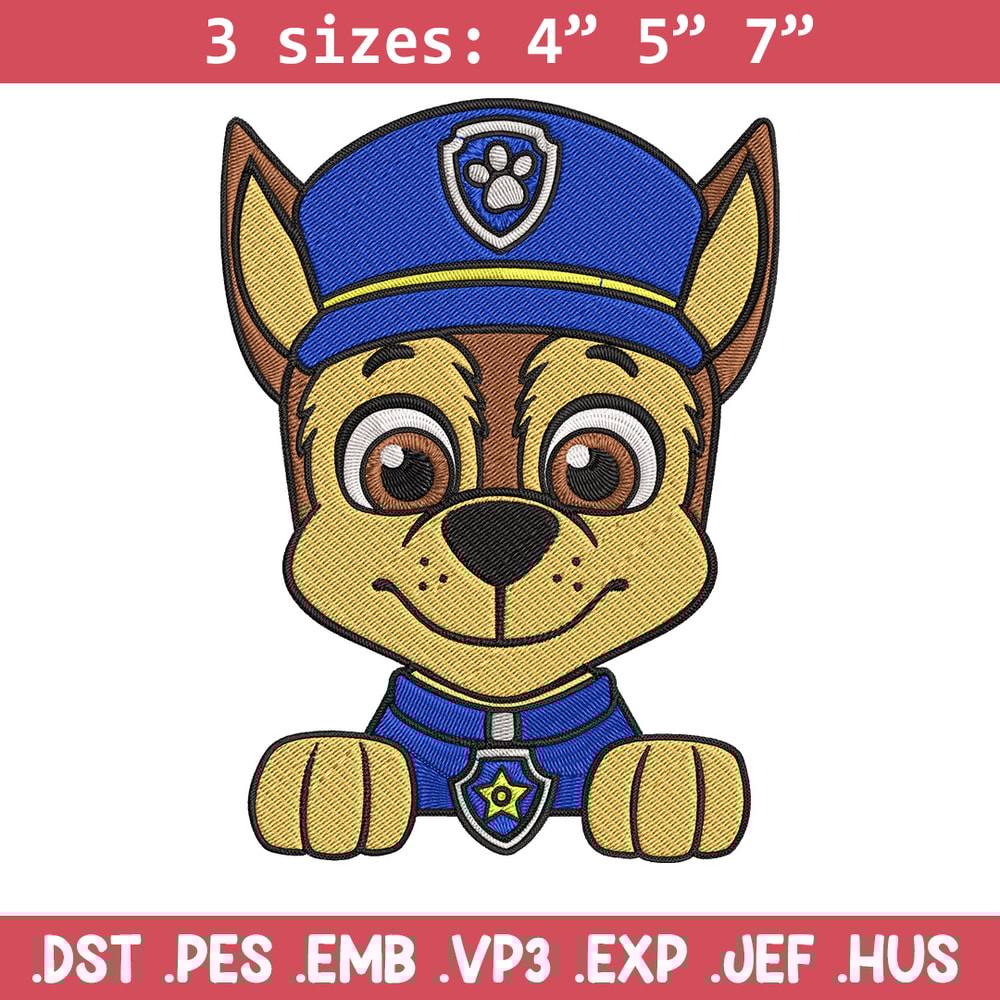 Chase Embroidery Design, Paw Patrol Embroidery, Embroidery File, Anime Embroidery, Anime shirt, Digital download.jpg