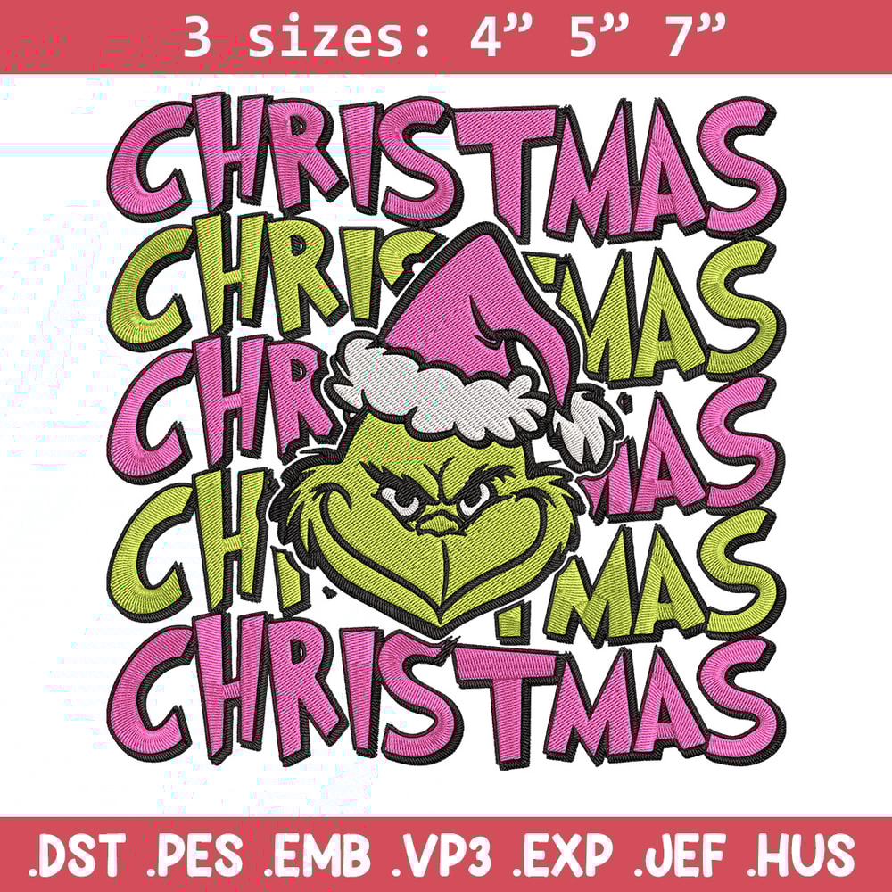 Chrismas Grinch Embroidery Design, Grinch Embroidery, Embroidery File, Chrismas Embroidery, Anime shirt,Digital download.jpg