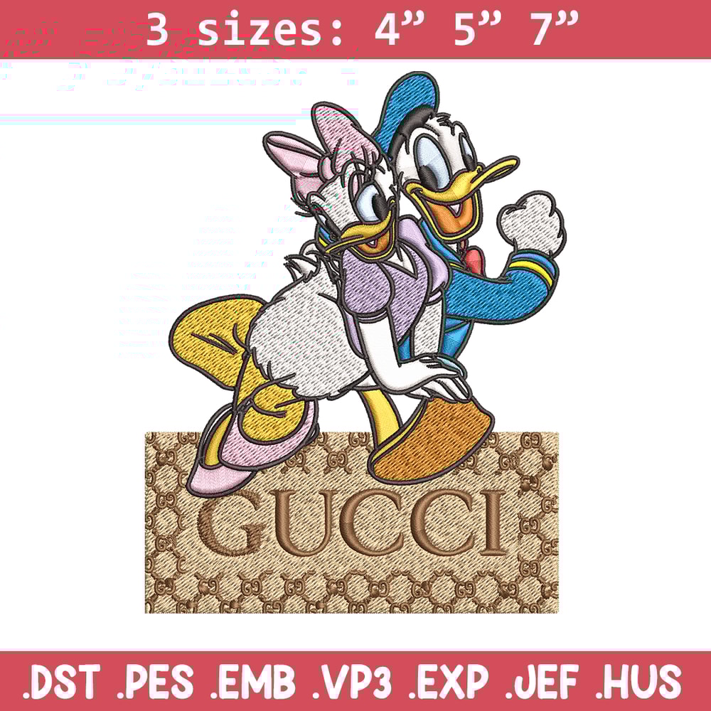 Daisy And Donald Duck Gucci Embroidery design, Disney Embroidery, cartoon design, Embroidery File, Instant download..jpg