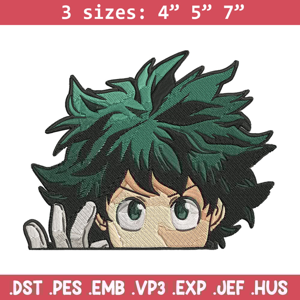 Deku Peek Embroidery Design, Mha Embroidery, Embroidery File, Anime Embroidery, Anime shirt, Digital download.jpg