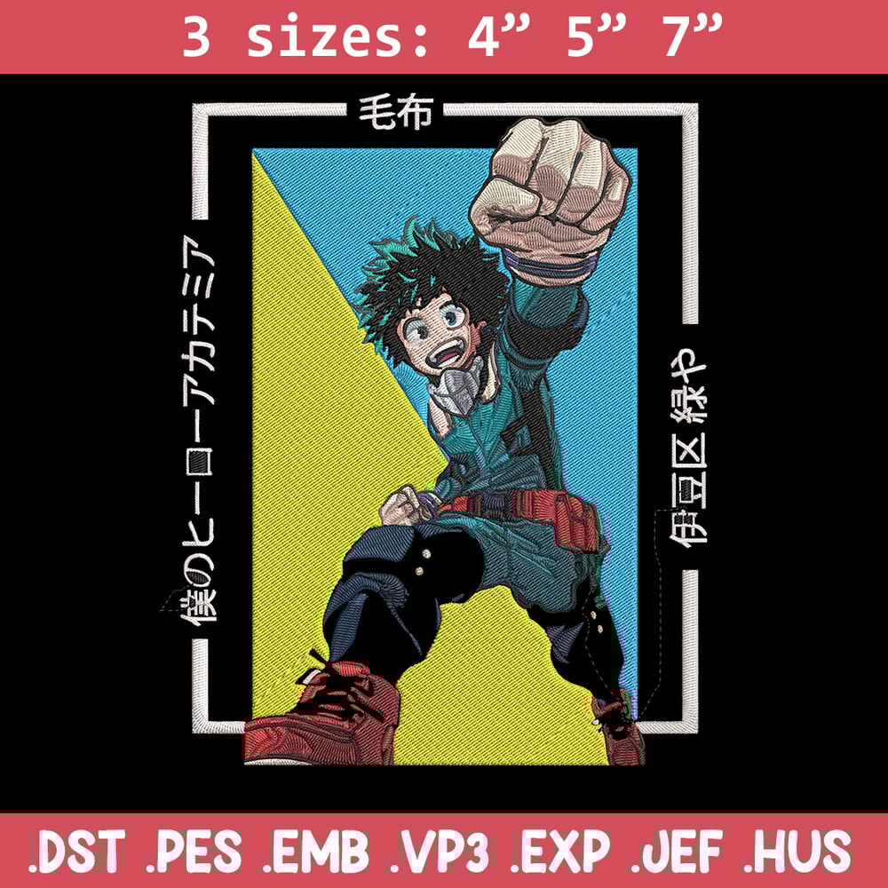 Deku poster Embroidery Design, Mha Embroidery, Embroidery File, Anime Embroidery, Anime shirt, Digital download..jpg