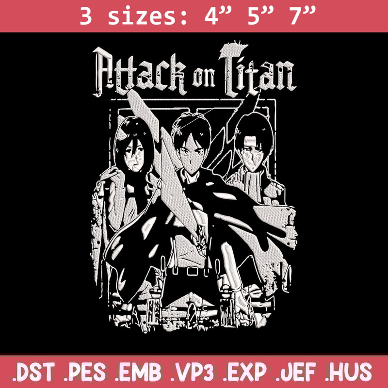 Eren friends Embroidery Design, Aot Embroidery, Embroidery File, Anime Embroidery, Anime shirt, Digital download..jpg