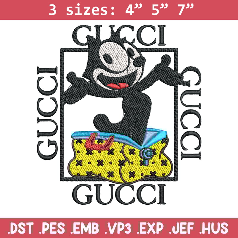 Felix The Cat Gucci Embroidery design, Felix The Cat Embroidery, cartoon design, Embroidery File, Digital download..jpg