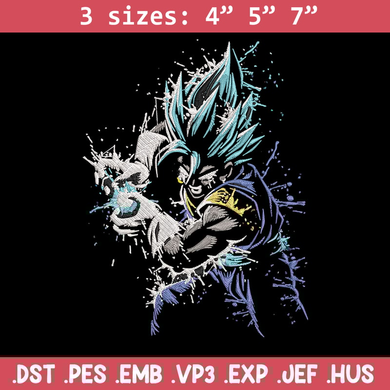 Gogeta Embroidery Design, Dragonball Embroidery, Embroidery File, Anime Embroidery, Anime shirt, Digital download.jpg