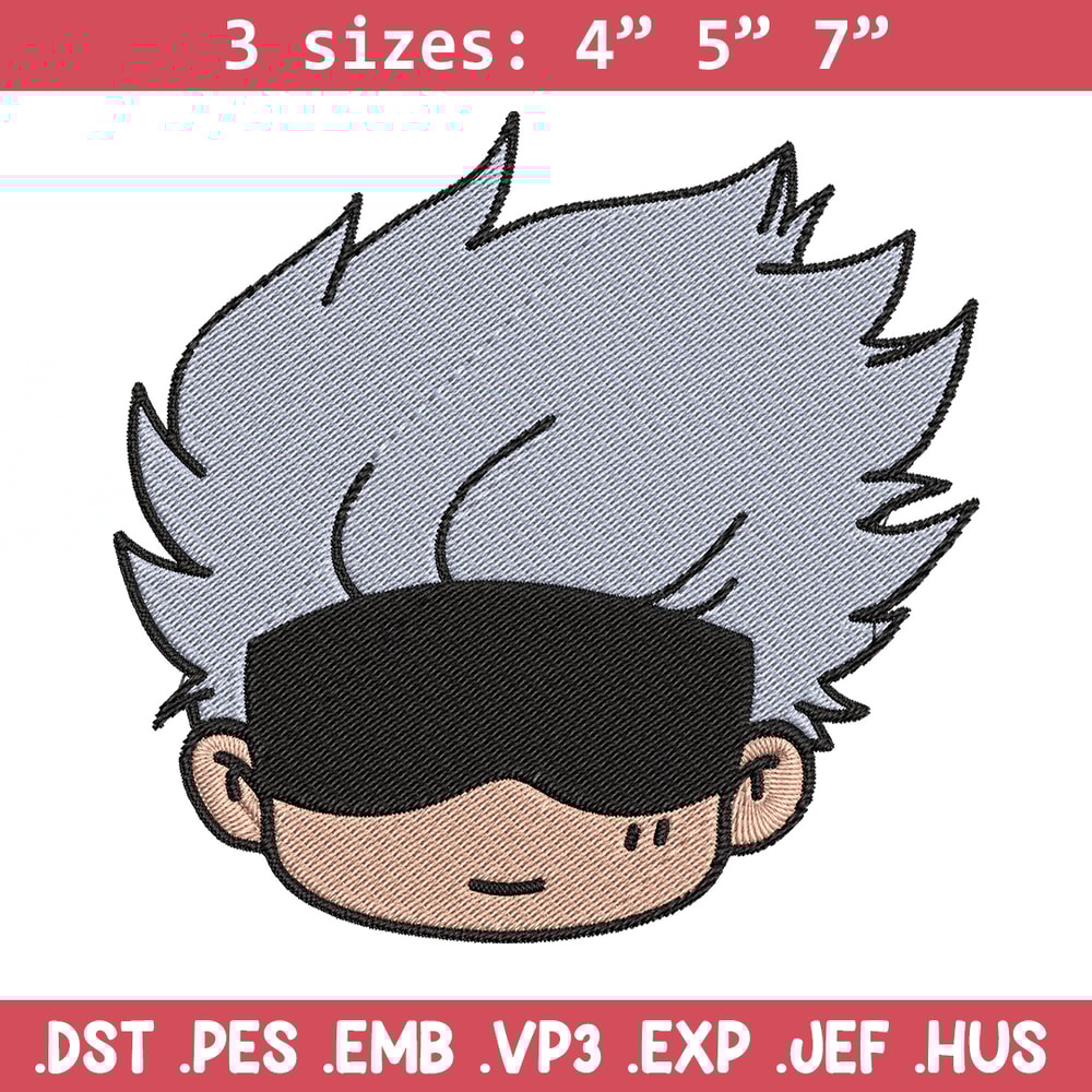 Gojo chibi Embroidery Design, Jujutsu Embroidery, Embroidery File, Anime Embroidery, Anime shirt, Digital download.jpg