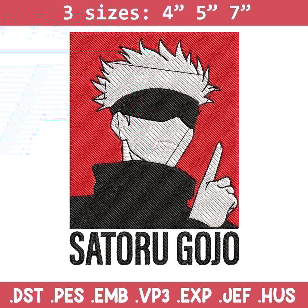 Gojo poster Embroidery Design, Jujutsu Embroidery, Embroidery File, Anime Embroidery,Anime shirt, Digital download.jpg