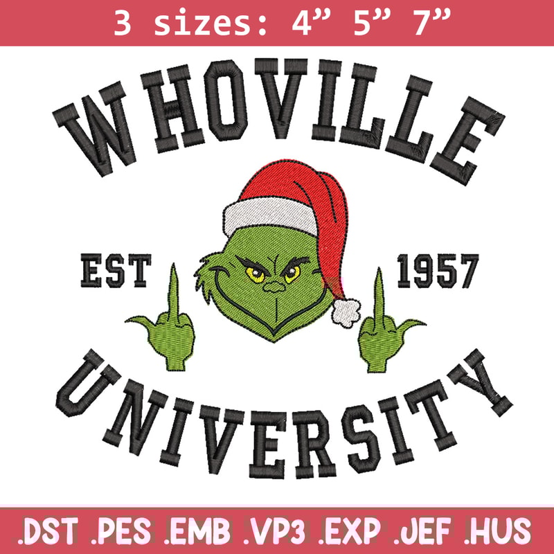 Grinch est1957 embroidery design, Grinch embroidery, Chrismas design, Embroidery file,Embroidery shirt, Digital download.jpg