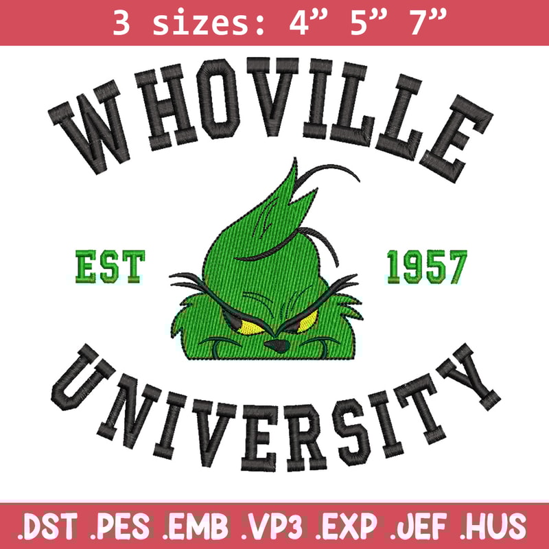 Grinch est1957 embroidery design,Grinch embroidery, Chrismas design, Embroidery file, Embroidery shirt, Digital download.jpg