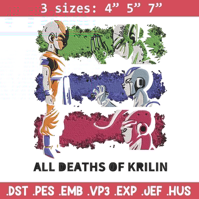 All deaths of krilin Embroidery Design, Dragonball Embroidery, Embroidery File, Anime Embroidery, Digital download.jpg