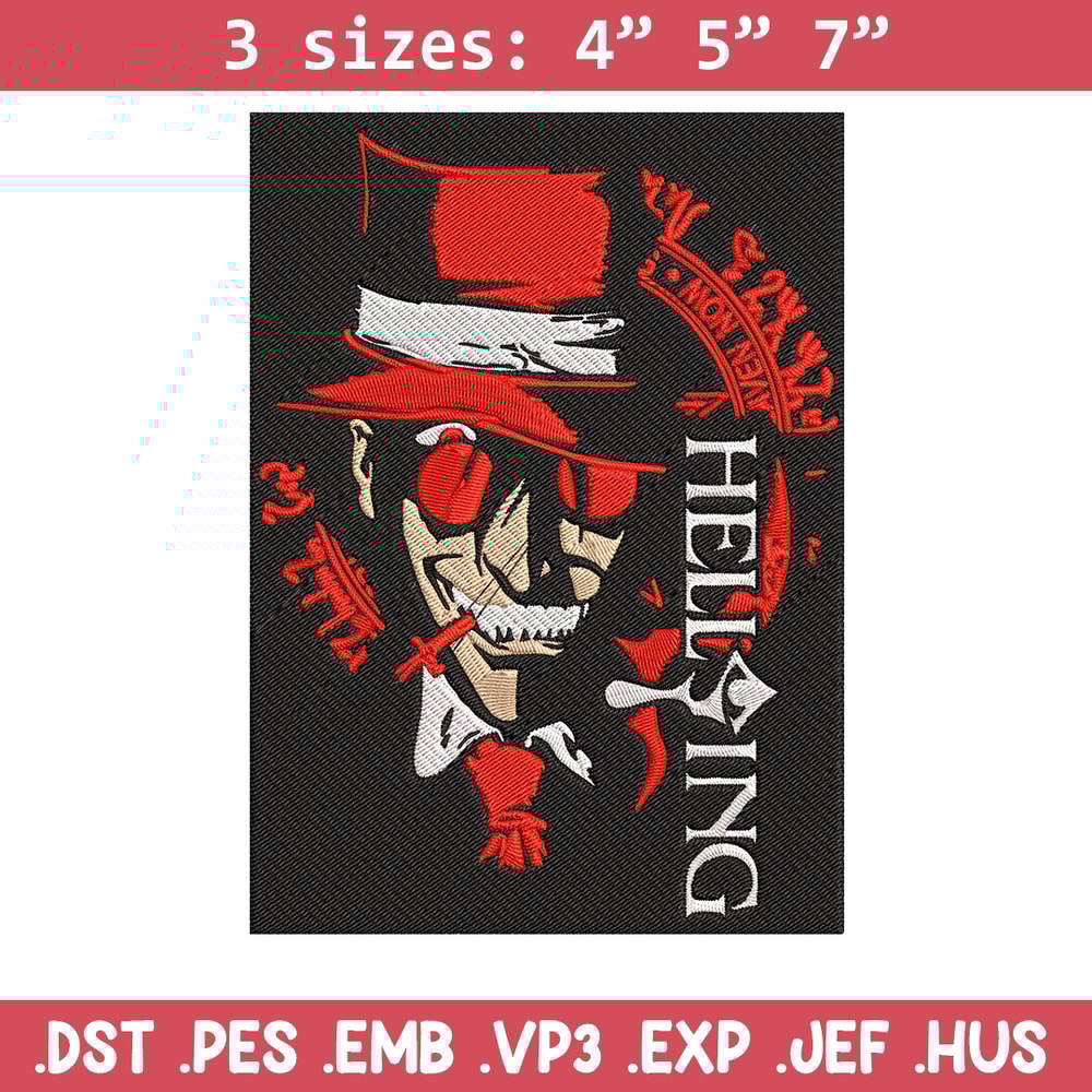 Alucard Poster Embroidery Design, Hellsing Embroidery, Embroidery File, Anime Embroidery, Anime shirt, Digital download.jpg