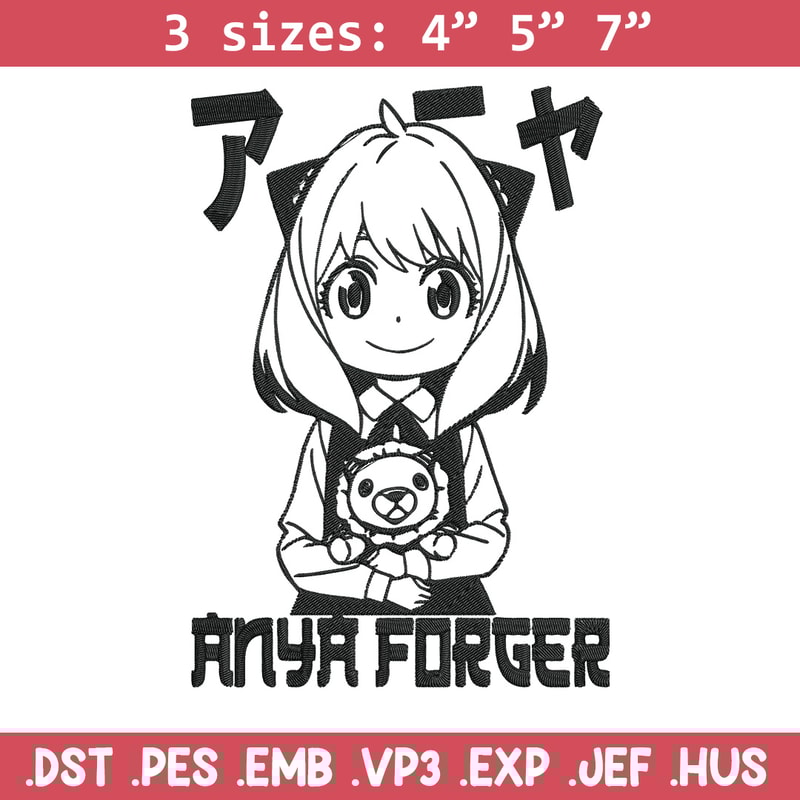 Anya forger Embroidery Design, Spy x family Embroidery, Embroidery File, Anime Embroidery, Digital download.jpg