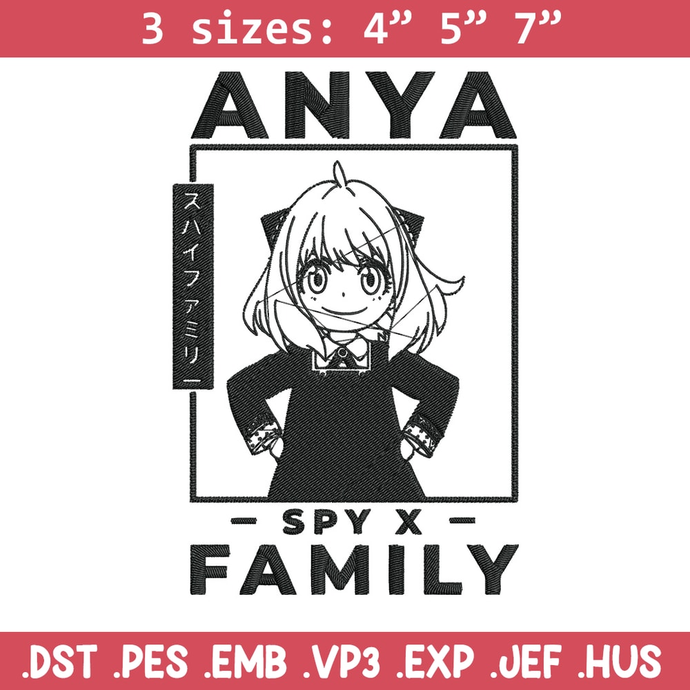 Anya poster Embroidery Design, Spy x family Embroidery, Embroidery File, Anime Embroidery, Anime shirt, Digital download.jpg