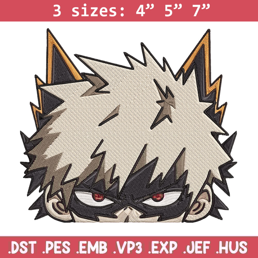 Bakugo Peeker Embroidery Design, Mha Embroidery, Embroidery File, Anime Embroidery, Anime shirt, Digital download.jpg