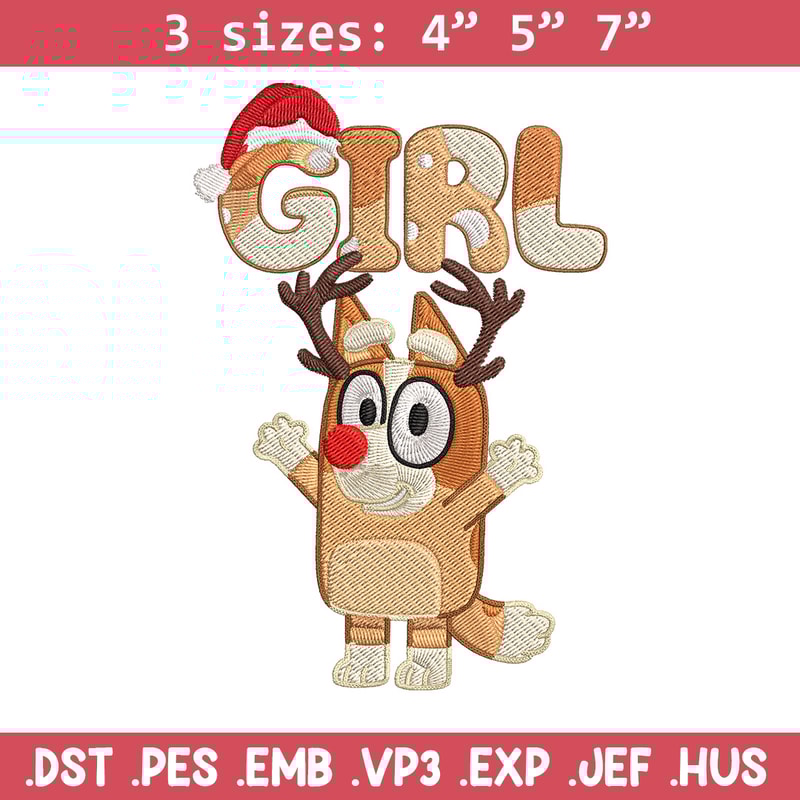 Bingo girl Embroidery Design, Bluey Embroidery, Embroidery File, Chrismas Embroidery, Anime shirt, Digital download.jpg