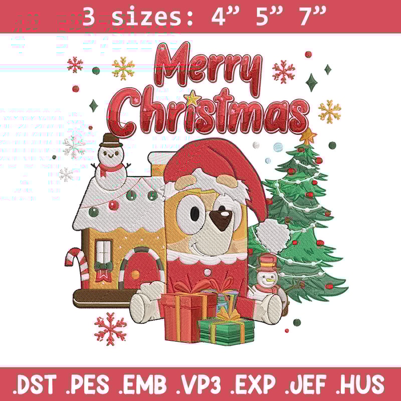 Bingo merry chrismas Embroidery Design,Bluey Embroidery, Embroidery File, Chrismas Embroidery, Digital download.jpg